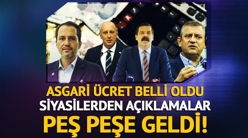 Asgari &uuml;cret belli oldu, siyasilerden a&ccedil;ıklamalar peş peşe geldi