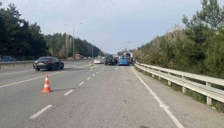 Bursa-Mudanya yolunda bisikletli kazası