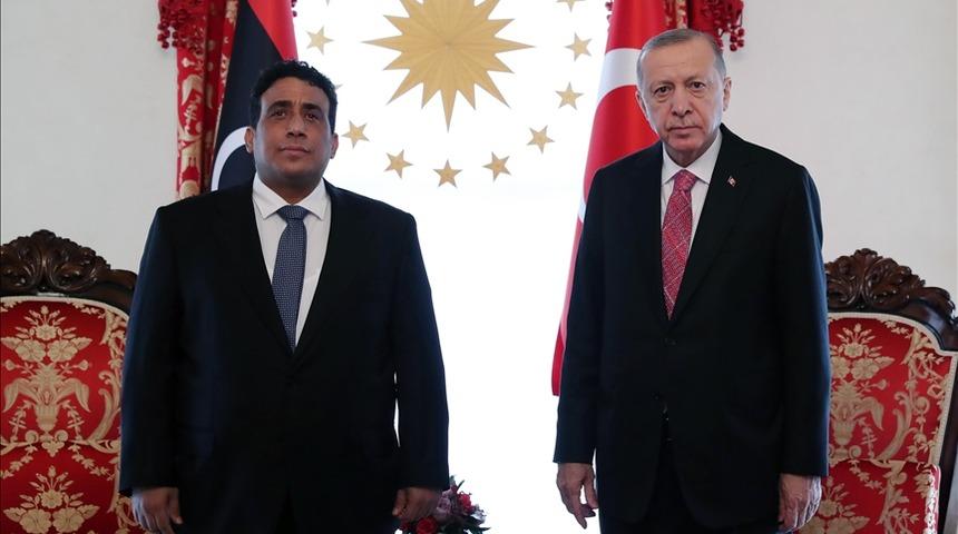 Cumhurbaşkanı Erdoğan, Libya Başkanlık Konseyi Başkanı Menfi ile g&ouml;r&uuml;şt&uuml;