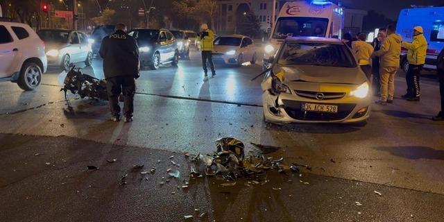 Kayseri&rsquo;de otomobille motosiklete &ccedil;arpıştı: 1 ağır yaralı 1