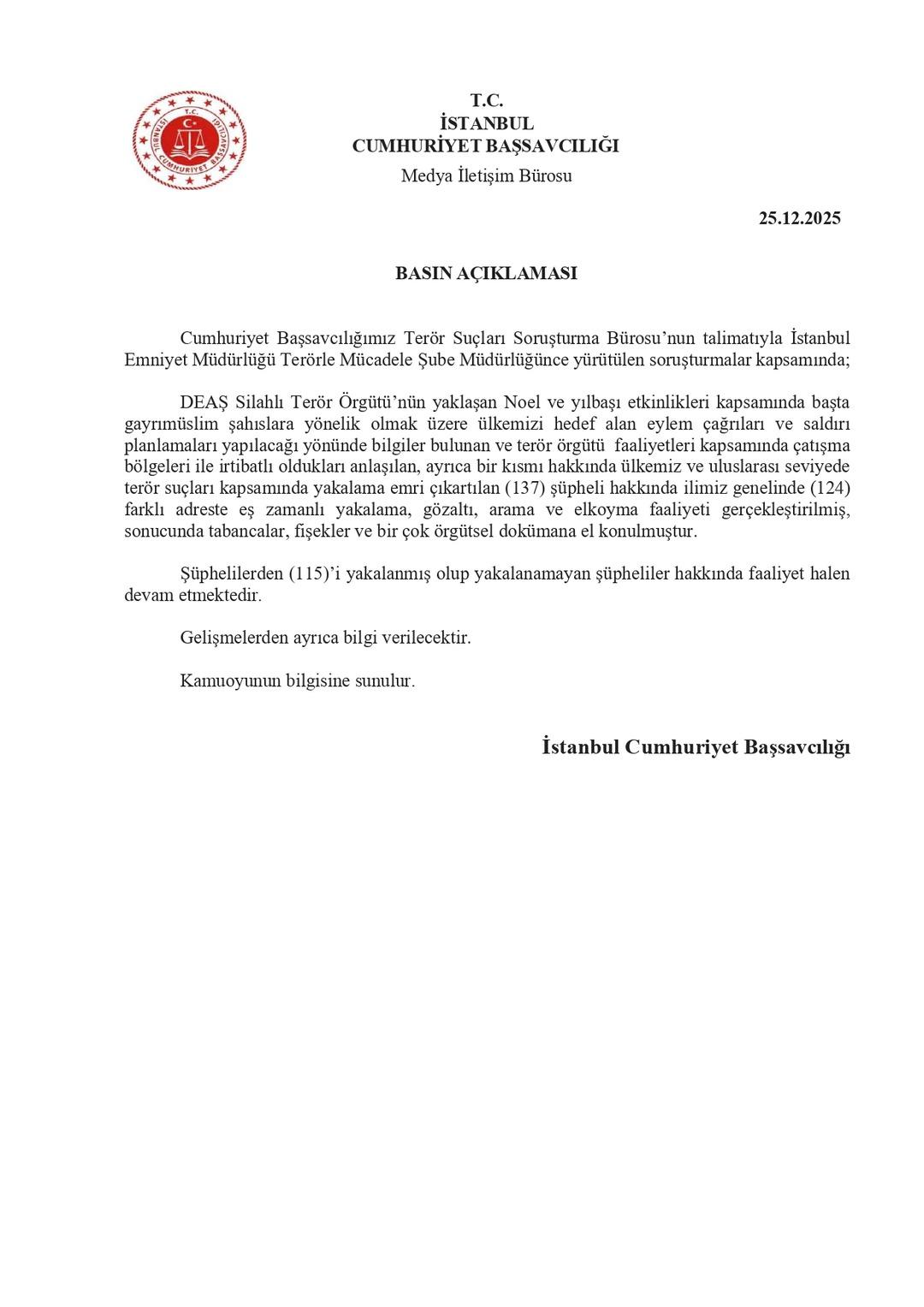 Yılbaşı öncesi dev DEAŞ operasyonu: 115 gözaltı, sayı artacak 1