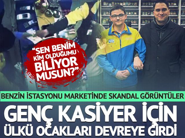Benzin istasyonunda skandal g&ouml;r&uuml;nt&uuml;ler