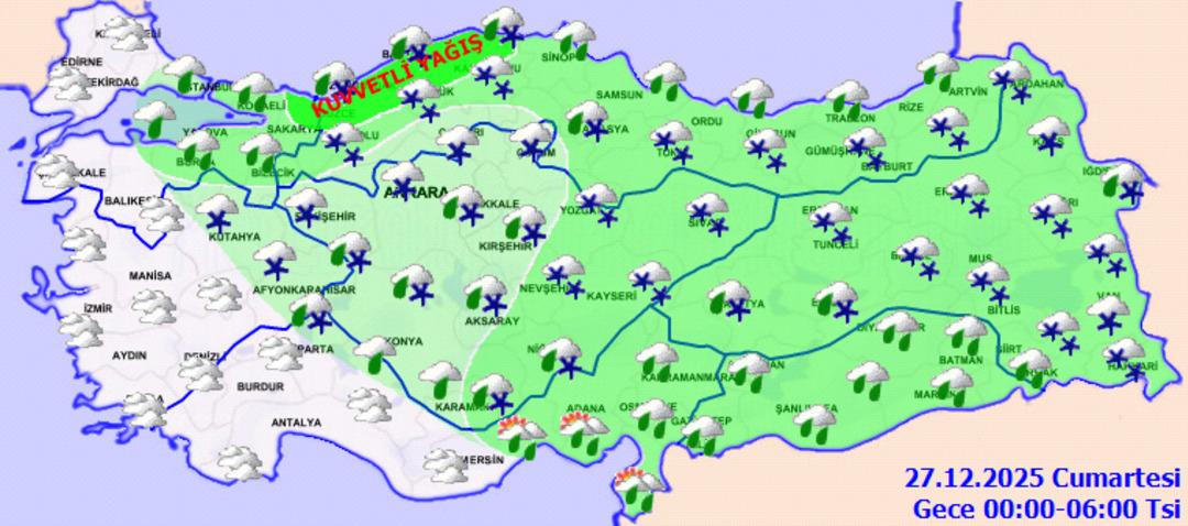 Donacağız! Arktik soğuklar yurda giriş yaptı: Meteoroloji den 48 kentte kar alarmı! 1