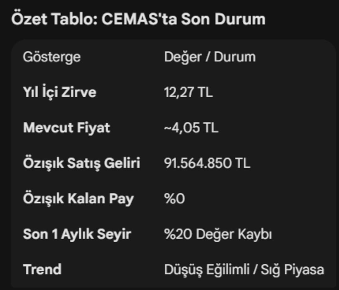 CEMAS&rsquo;ta neler oluyor? Zirveden y&uuml;zde 65&rsquo;lik kayıp ve "sıfırlanan" ortaklık 3