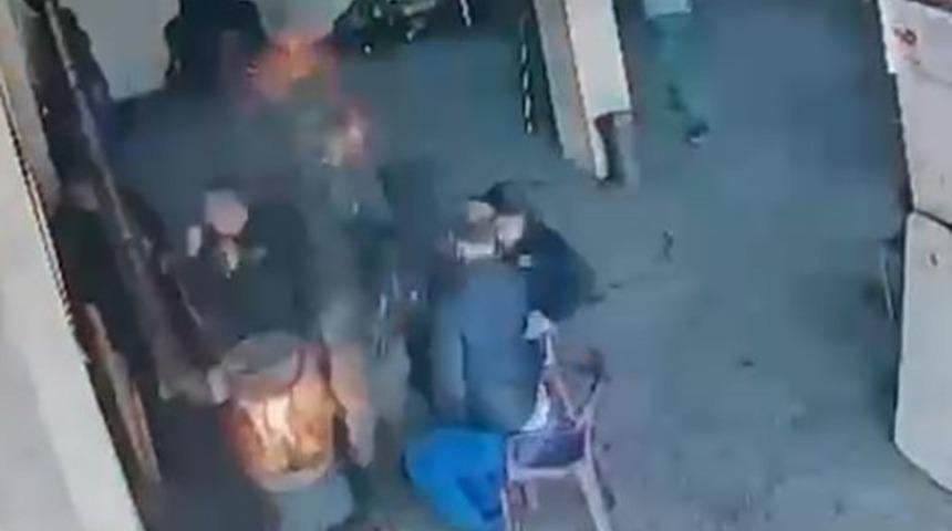 Sobaya d&ouml;k&uuml;len mazot bomba gibi patladı, &ccedil;ırak yaralandı