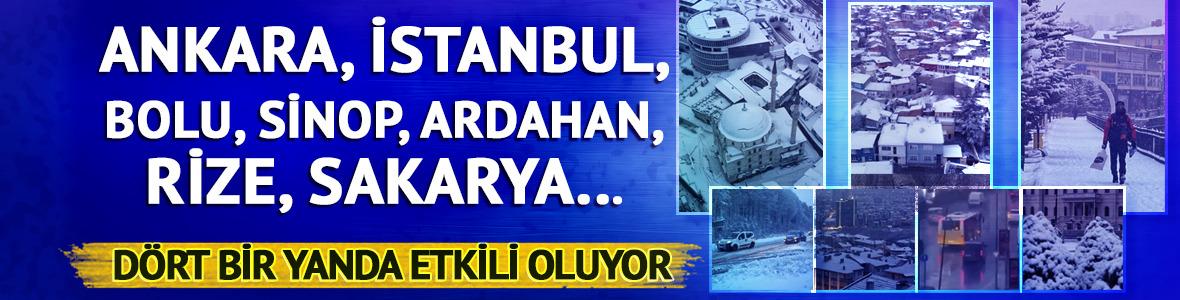 Kar başladı, bazı kentler beyaza b&uuml;r&uuml;nd&uuml;! 