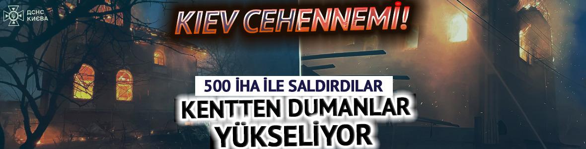 Kiev cehennemi! Rusya 500 İHA ile saldırdı: Kentten dumanlar y&uuml;kseliyor!