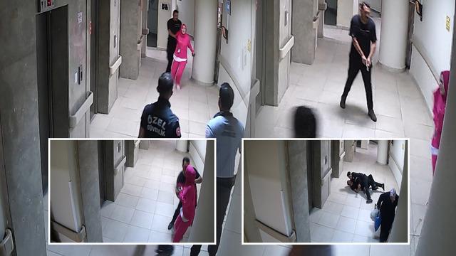 Hastanede dehşet anları: Eşini kovalayıp karnından vurdu!