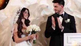 Samet Akaydin ve Hazal Çağlar evlendi! Düğüne ünlü futbolcular akın etti