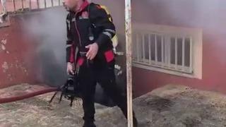 Okulun bodrum katında korkutan yangın