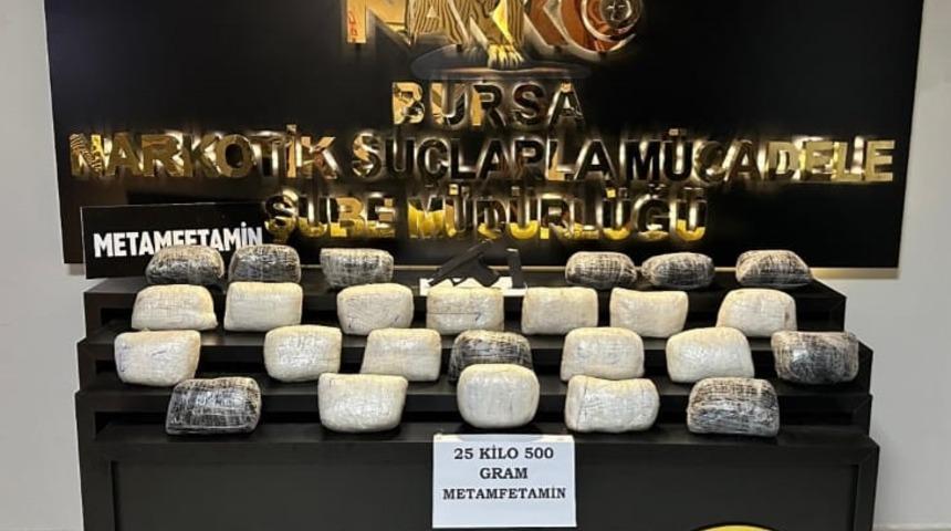 Bursa'da uyuşturucu operasyonu! 25,5 kilogram sentetik uyuşturucu ele ge&ccedil;irildi