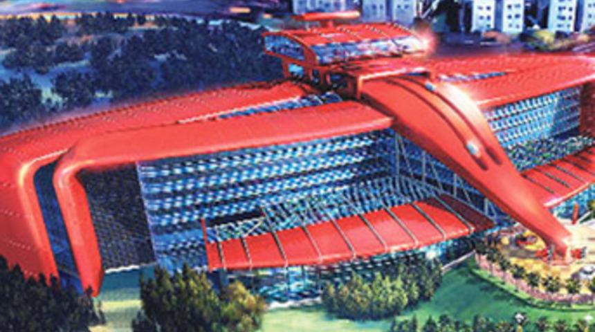 Ferrari görünüşlü otel!