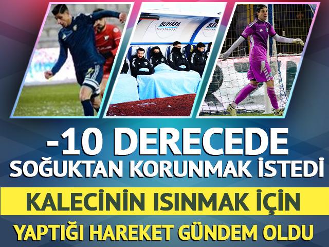 Soğuk hava, sıcak &ccedil;ay! Erzurumspor kalecisi Orbanic&rsquo;in y&ouml;ntemi &ccedil;ok konuşulacak