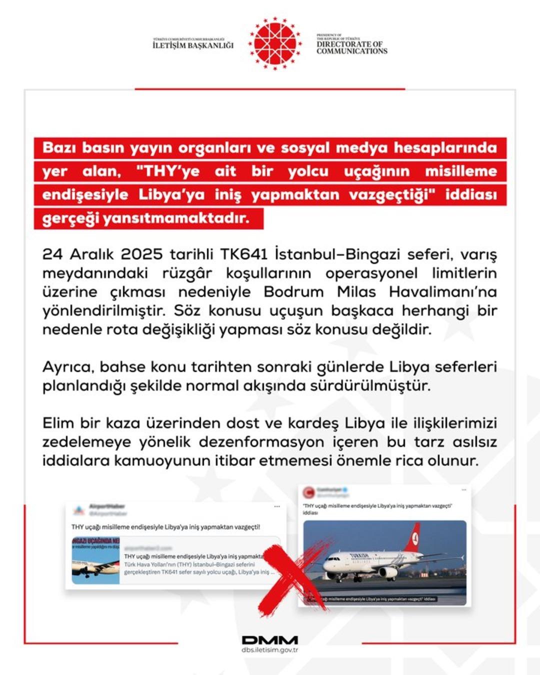 DMM den THY u&ccedil;ağı a&ccedil;ıklaması! "Ger&ccedil;eği yansıtmıyor" 1