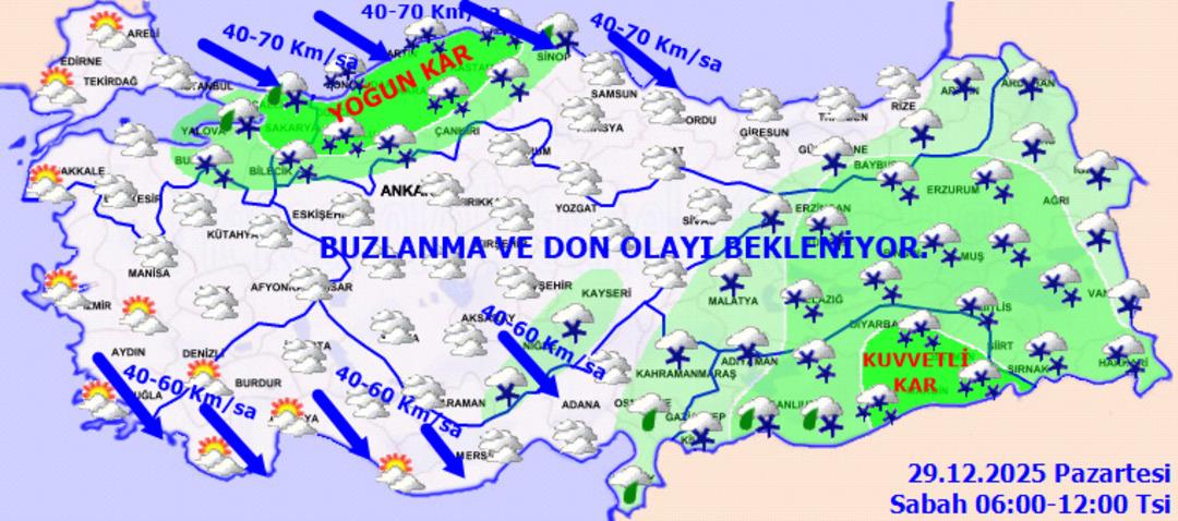 Meteoroloji den yoğun kar uyarısı: 16 ilde sarı alarm! Buzlanma, don ve tipiye dikkat! 1