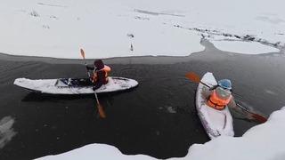 Tokat-Ordu sınırında donan mendereslerde kano yaptılar