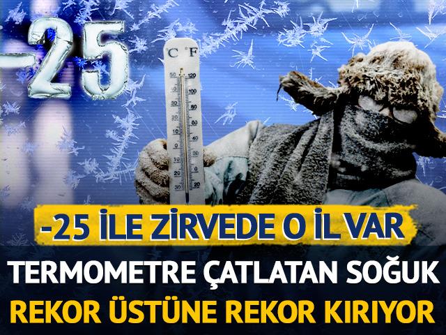 Termometre &ccedil;atlatan soğukta -25 ile şov yaptı