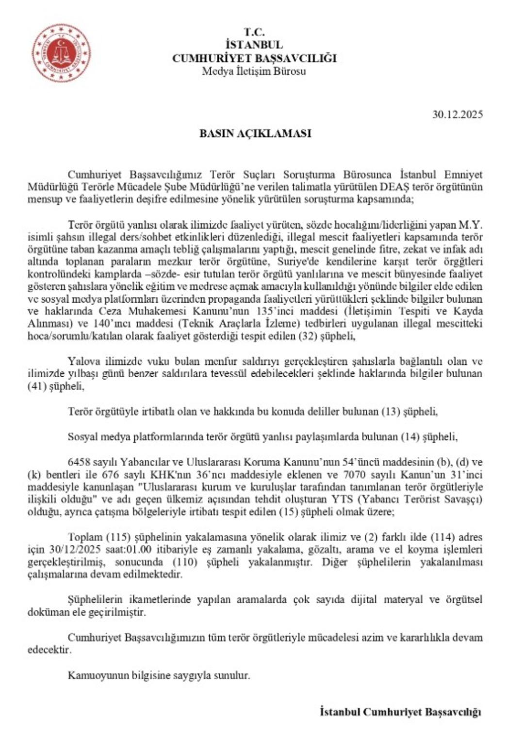İstanbul merkezli DEAŞ operasyonu! 110 g&ouml;zaltı, sayı artabilir 1