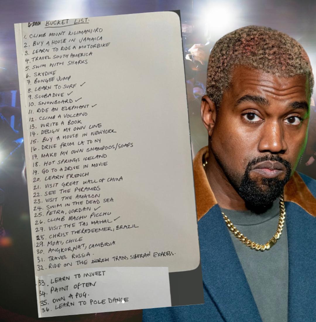 Kanye West&rsquo;in  &ouml;lmeden &ouml;nce yapılacaklar listesi  viral oldu 1