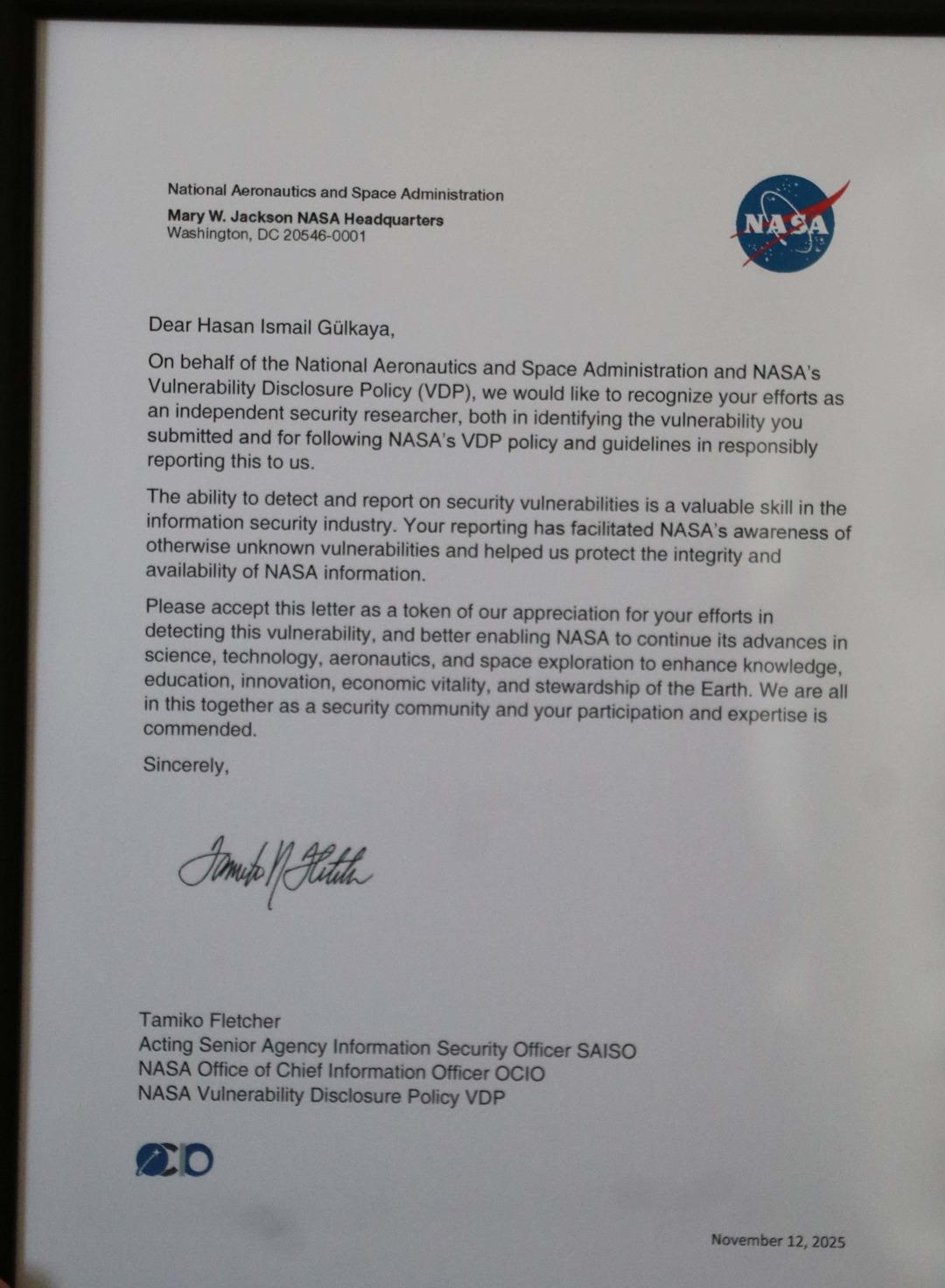 NASA’dan Denizlili Hasan’a teşekkür: "Uzmanlığınız takdire değerdir" 1