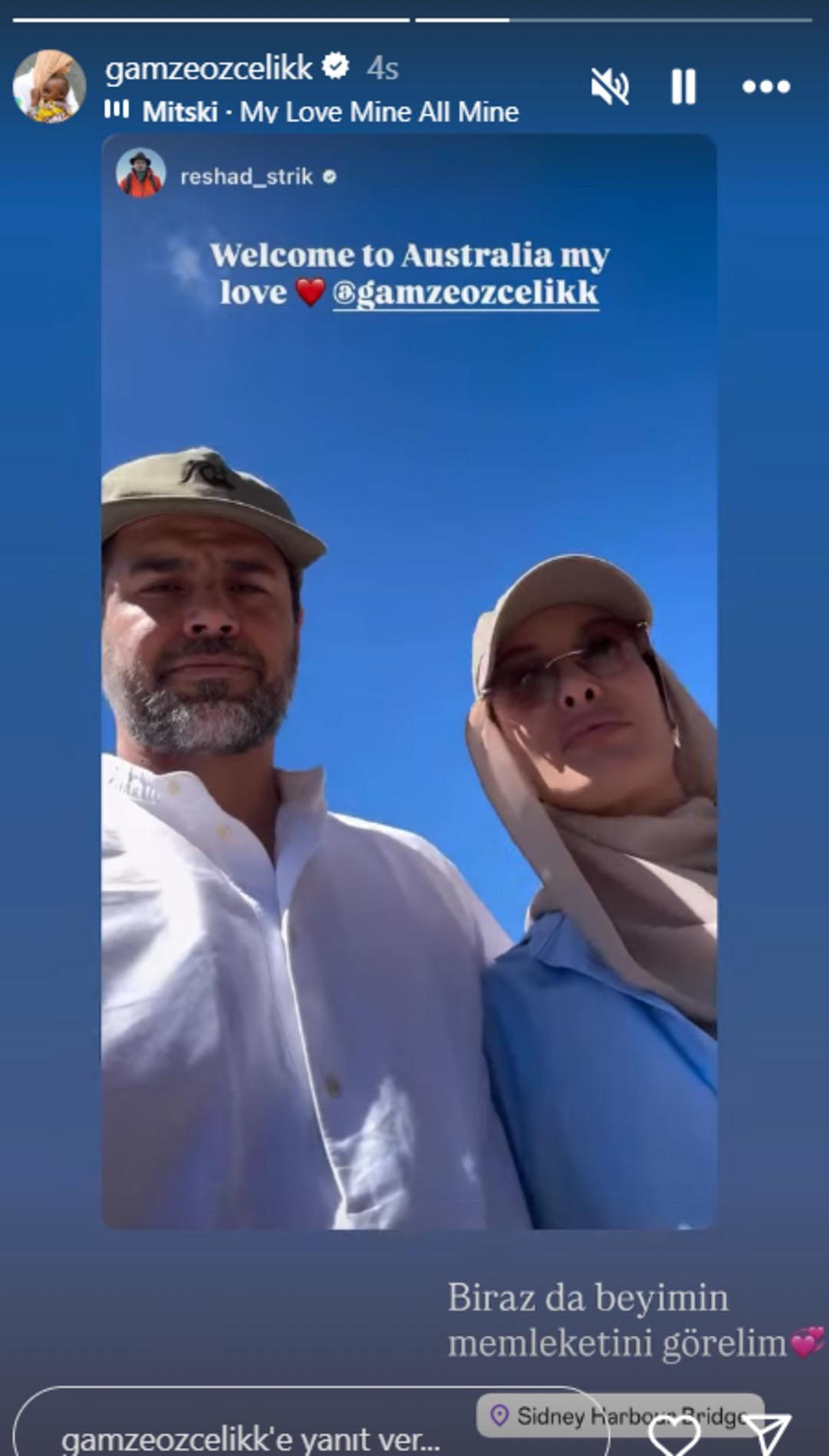 Gamze &Ouml;z&ccedil;elik soluğu eşinin doğup b&uuml;y&uuml;d&uuml;ğ&uuml; &uuml;lkede aldı 1