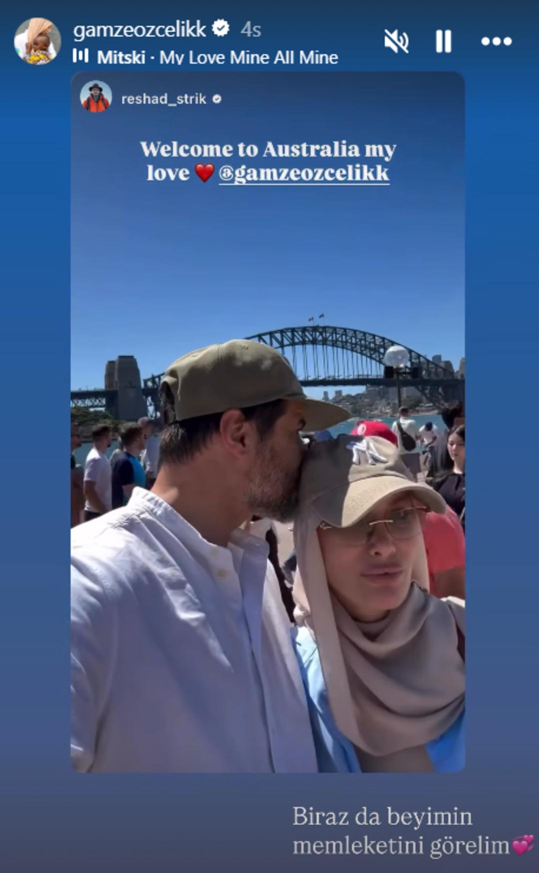 Gamze &Ouml;z&ccedil;elik soluğu eşinin doğup b&uuml;y&uuml;d&uuml;ğ&uuml; &uuml;lkede aldı 2