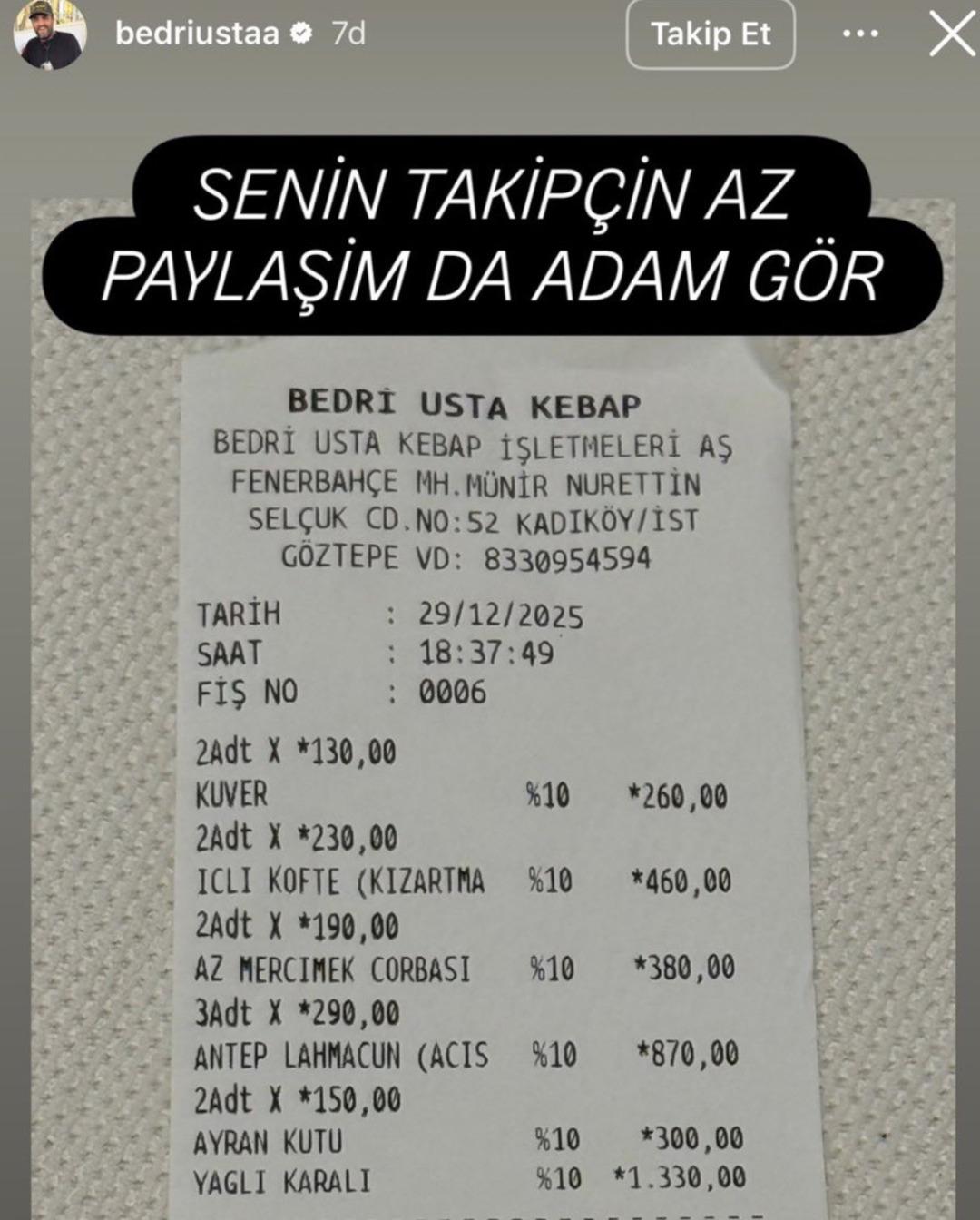 Bedri Usta nın "adam gör" sözleri tepki çekti! Müşteri haklılığı takipçiye mi bağlı? 2