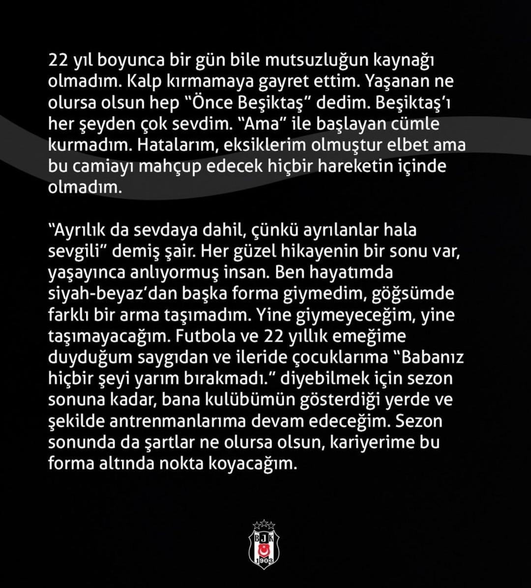 Beşiktaş ta kadro dışı kalan Necip Uysal dan emeklilik kararı! 2