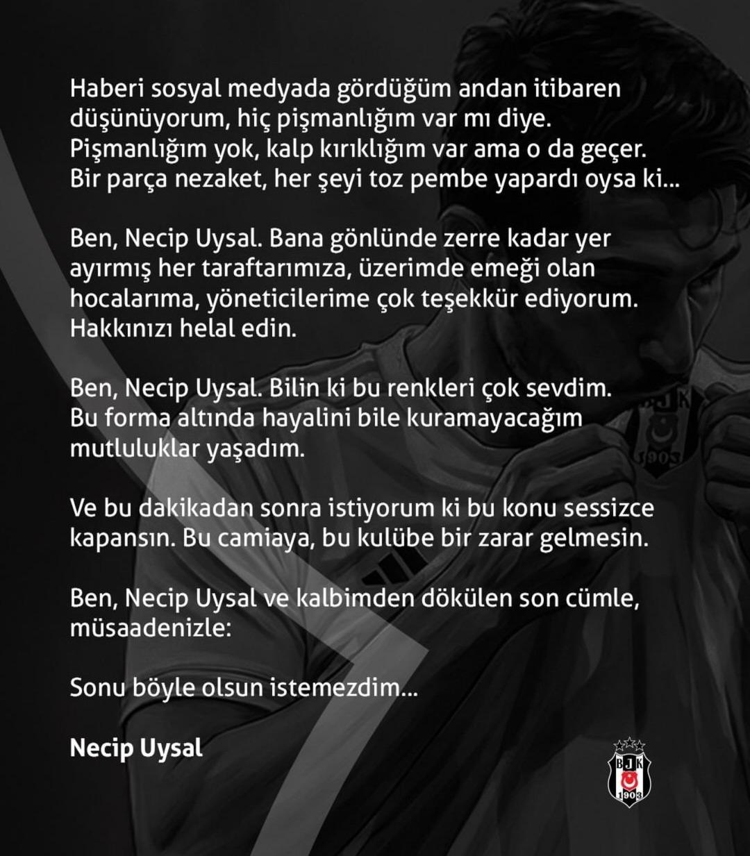 Beşiktaş ta kadro dışı kalan Necip Uysal dan emeklilik kararı! 5