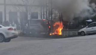 Şile'de seyir halindeki ara&ccedil; alev aldı