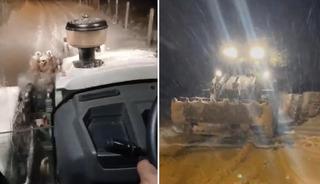 Karda mahsur kalan 50 iş&ccedil;i kurtarıldı