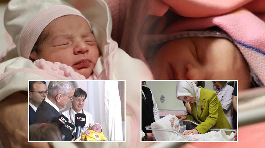 Yeni yılın ilk bebekleri d&uuml;nyaya g&ouml;zlerini a&ccedil;tı: Ankara, Elazığ, Malatya... Bakanlar aileleri ziyaret etti