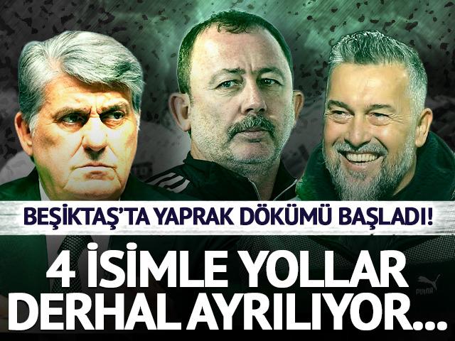 Sergen Yal&ccedil;ın Beşiktaş'ta 4 oyuncunun biletini kesti! Yaprak d&ouml;k&uuml;m&uuml; başladı