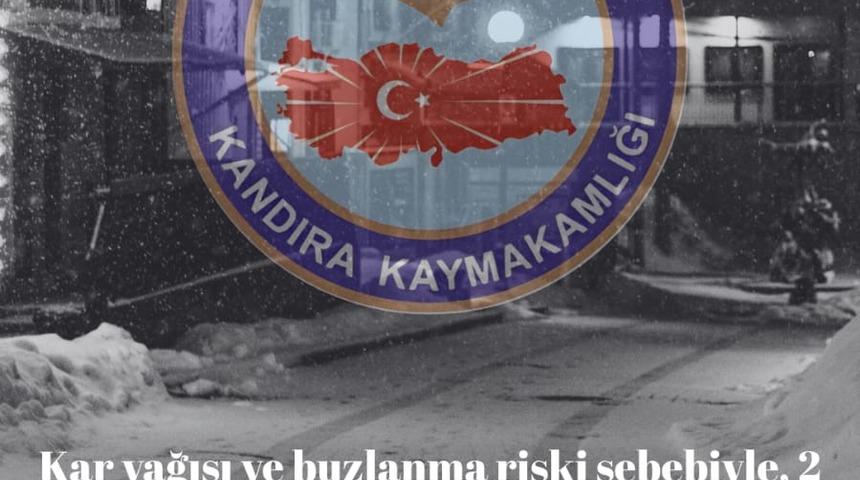 Kandıra'da kar ve buzlanma nedeniyle eğitime 1 g&uuml;n ara