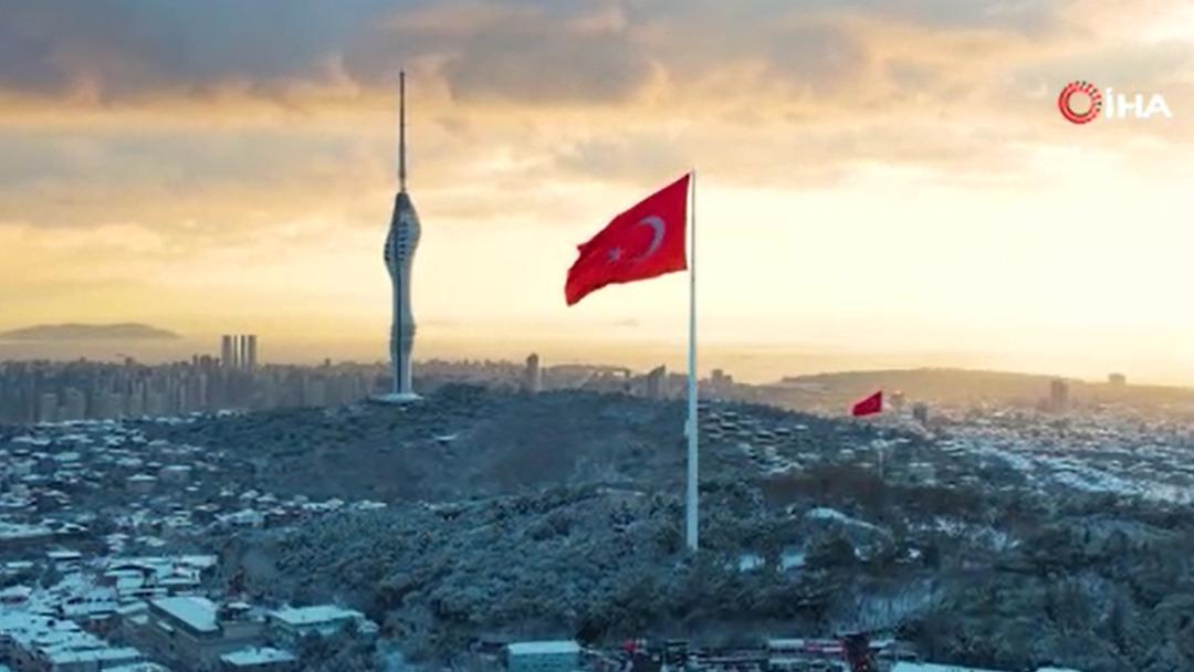 &Ccedil;amlıca&rsquo;da mest eden g&uuml;n batımı: Dronla havadan b&ouml;yle g&ouml;r&uuml;nt&uuml;lendi 1