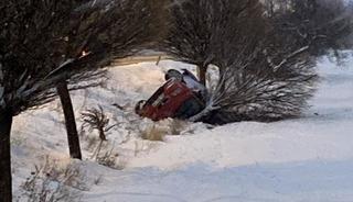 Elazığ&rsquo;da otomobil şarampole devrildi