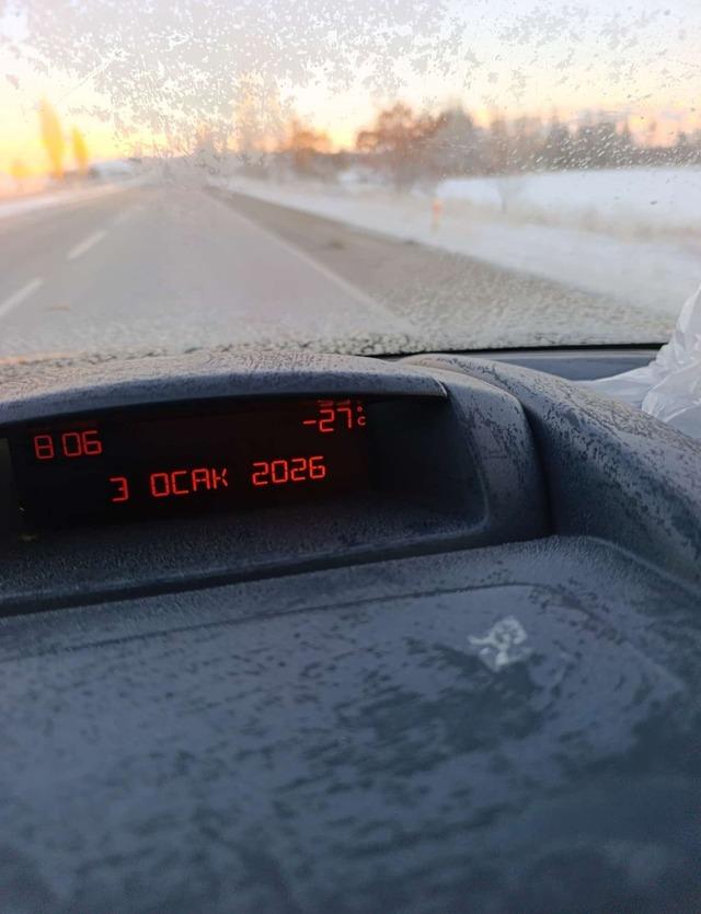 Bayburt&rsquo;ta termometreler eksi 27 dereceyi g&ouml;rd&uuml; 1