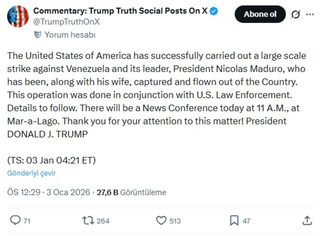 ABD Başkanı Trump açıkladı: Venezuela operasyonunda Maduro ve eşi yakalandı! 2