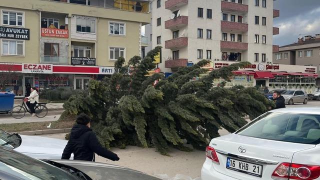Bursa'da lodos etkili oldu; reklam tabelaları devrildi