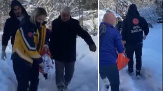 Zorlu yollar aşıldı, evde bakım hastasına zamanında müdahale