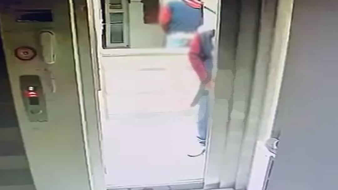 Kaskla apartmana giren ş&uuml;pheli idrarını yapıp, damdaki kuşları &ccedil;aldı; o anlar kamerada 2