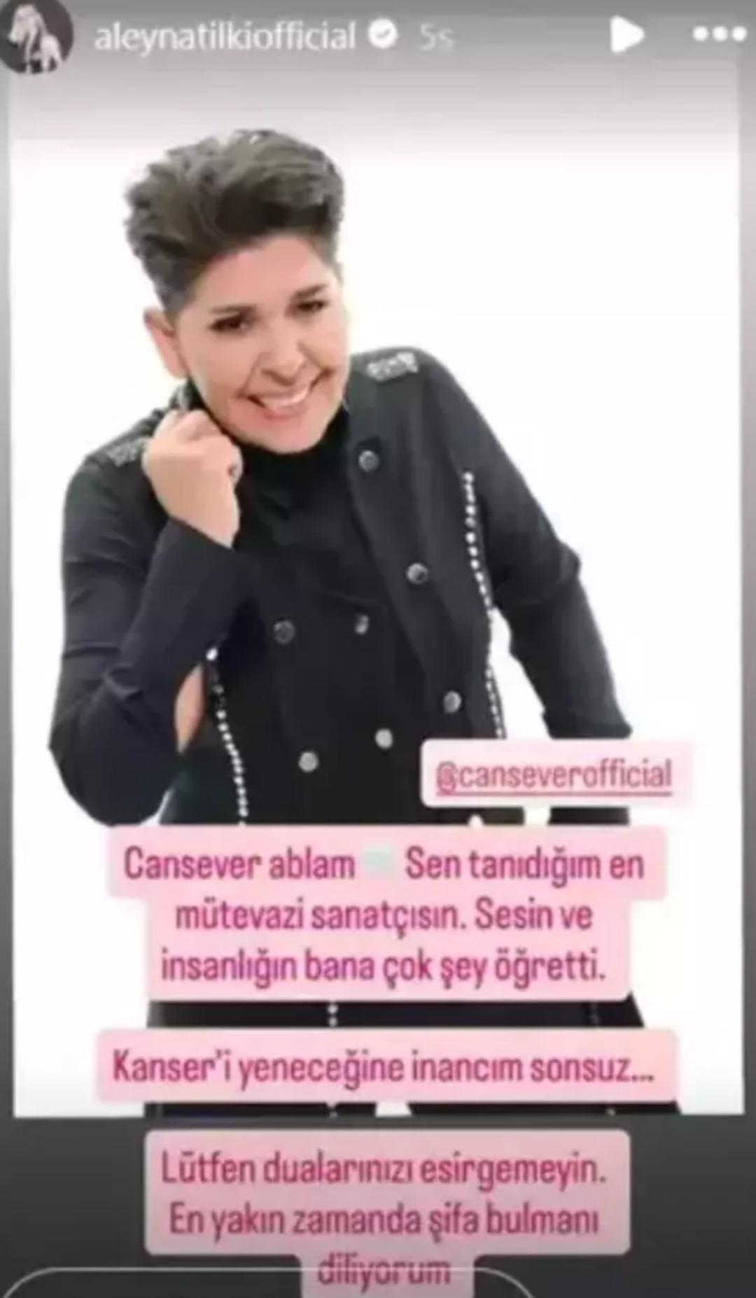  Aleyna Tilki den Cansever paylaşımı: Dua istedi 1