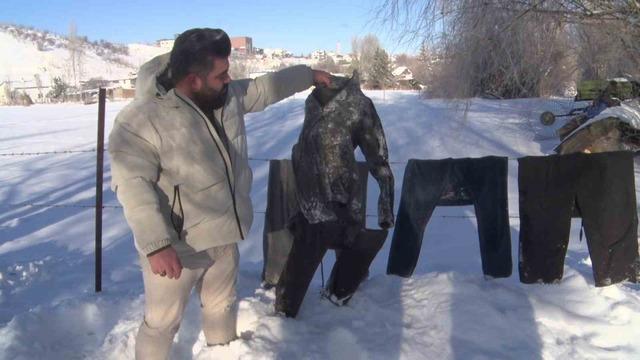 Sibirya soğukları Sivas&rsquo;ı dondurdu, &ccedil;amaşırlar kaskatı kesildi 6