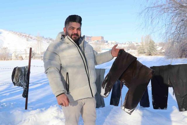 Sibirya soğukları Sivas&rsquo;ı dondurdu, &ccedil;amaşırlar kaskatı kesildi 3