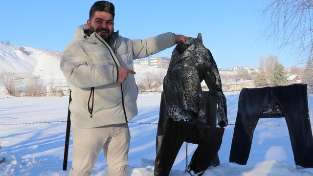 Sibirya soğukları Sivas'ı dondurdu, çamaşırlar kaskatı kesildi