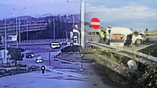 TEM'de feci kaza kamerada: Bariyerlere ok gibi saplandı! 2 kişi hayatını kaybetti