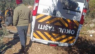 &Ouml;ğrenci servisi zeytinliğe u&ccedil;tu