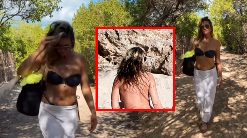 Heidi Klum plajda kimseyi umursamadı! &Uuml;sts&uuml;z dolaştı