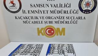 Samsun'da 15 sahte plaka ele ge&ccedil;irildi