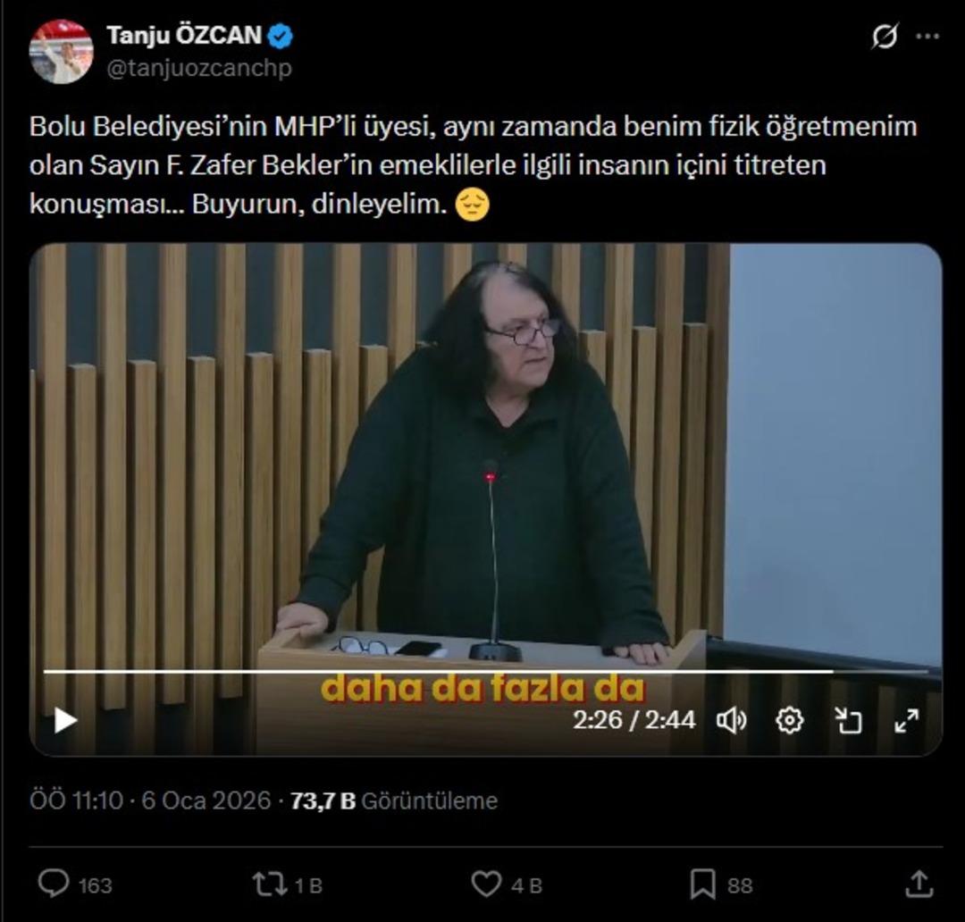 Tanju &Ouml;zcan, MHP li ismin emekli maaşı eleştirisini paylaştı: "Yazıktır, g&uuml;nahtır" 1